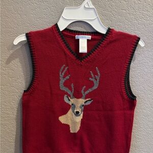 Janie and Jack Red Deer Sweater Vest